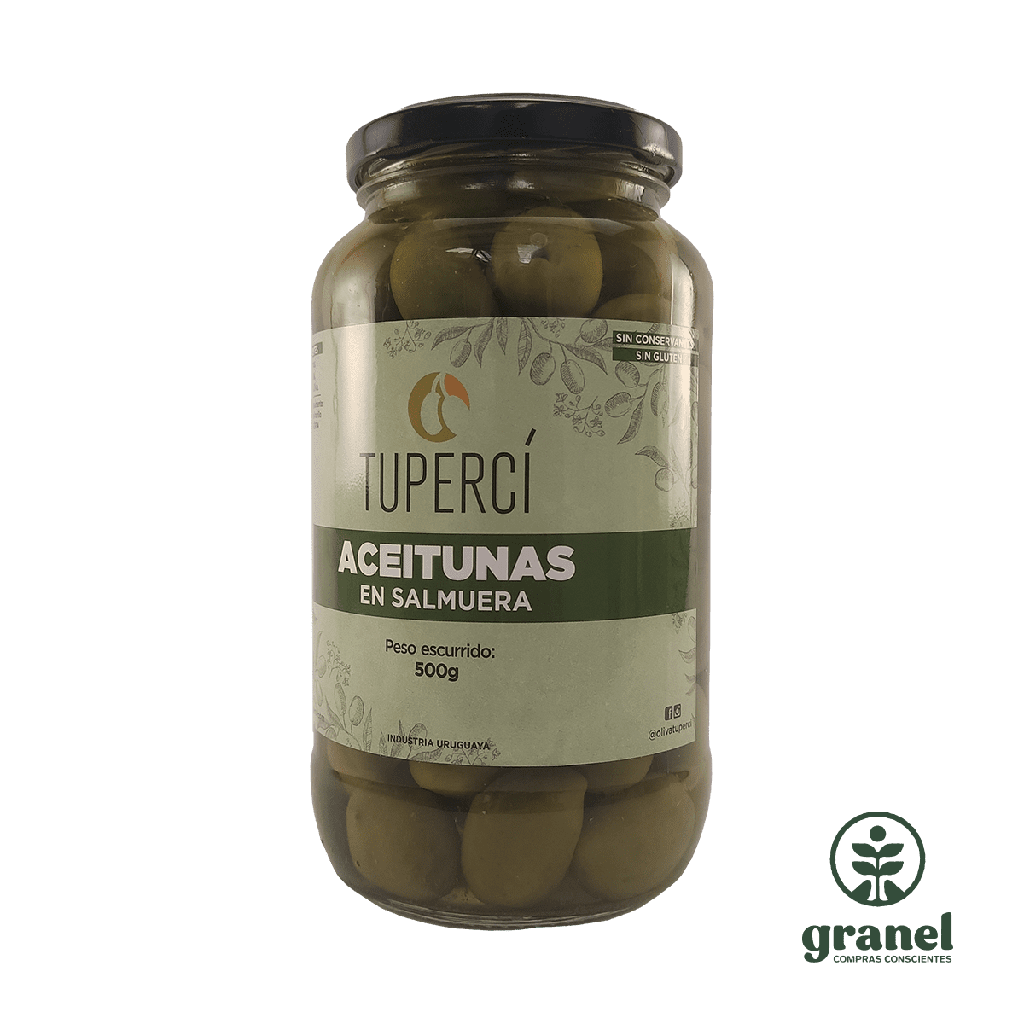 Aceitunas verdes con carozo Tupercí 500g peso escurrido